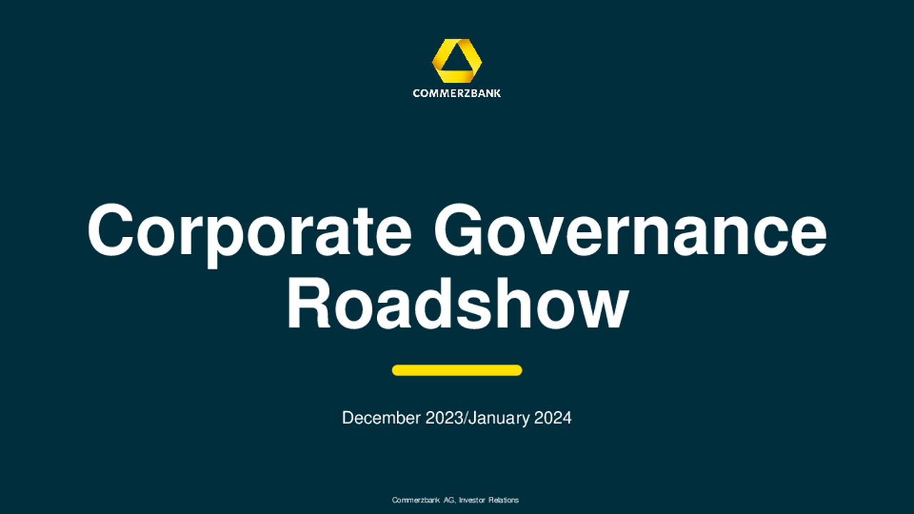 Corporate Governance Roadshow Presentation (as of December 2023/January 2024)
