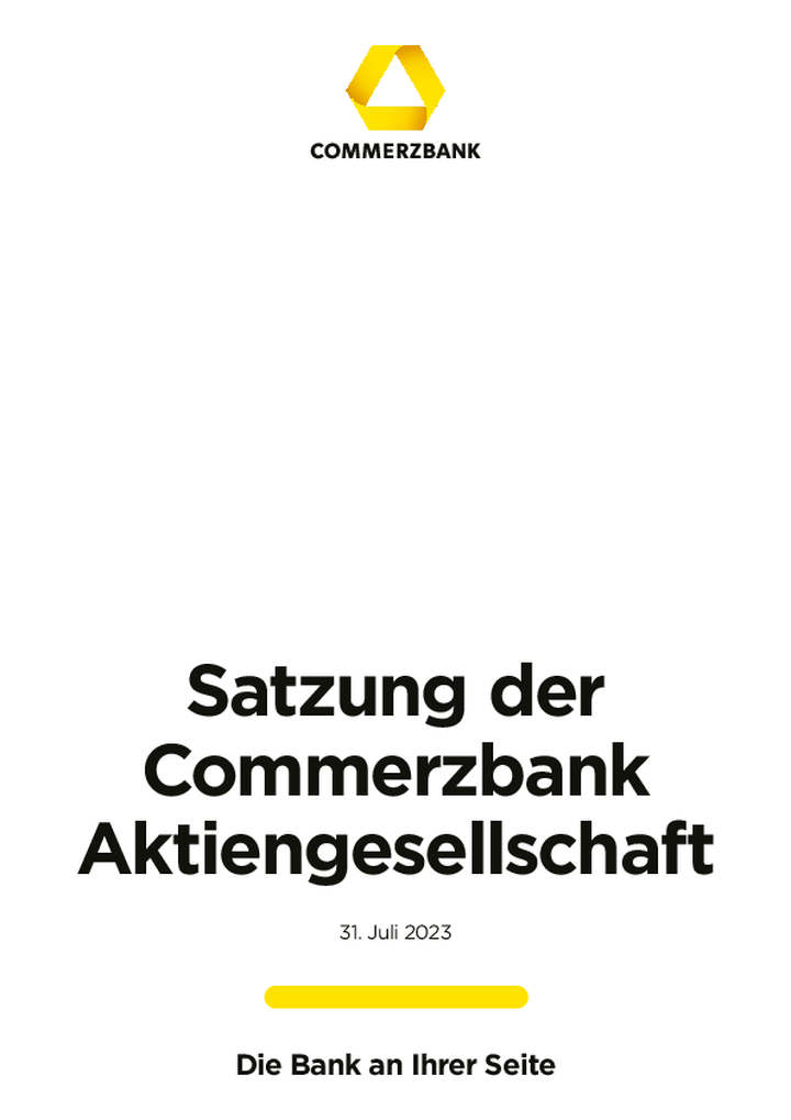 Satzung der Commerzbank Aktiengesellschaft (Stand 18. Juli 2022)